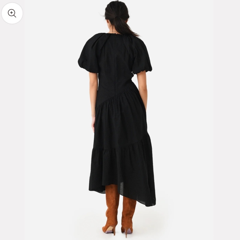 FRAME Women's Gathered Seam Puff Sleeve Dress - Picture 4 of 11